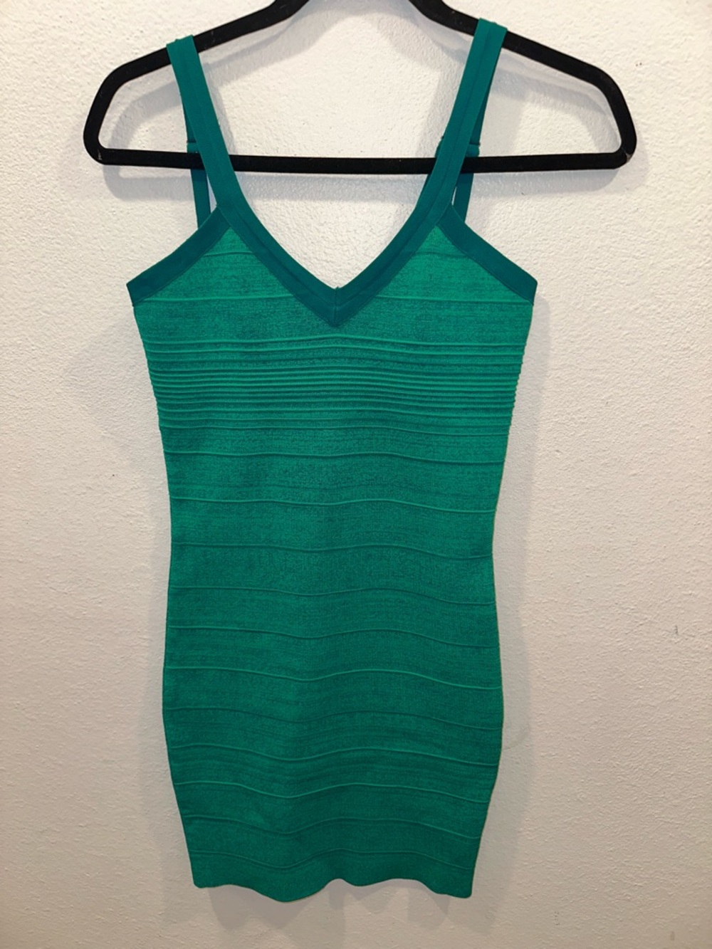 GUESS Teal Ribbed Tank Dress with Thin Straps